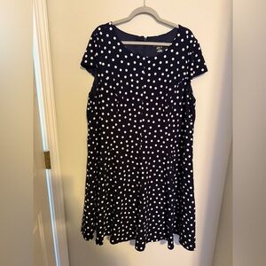 Jessica Howard Navy and White Polka Dot Dress